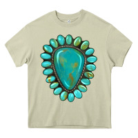 Mossy western gemstone turquoise Heavy Core Tee - Artiststas