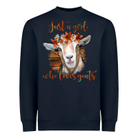 Navy Just a Girl Who Loves Goat Heavyweight Sweatshirt - Bettercallsaul
