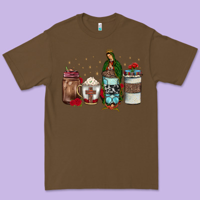 Our Lady Of Guadalupe Coffee Premium Tee Designed By Jahusdesignshop