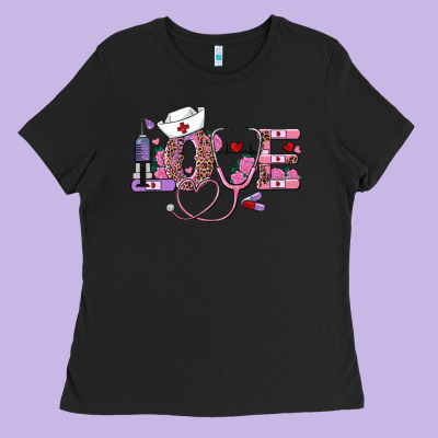 Valentine's Day Nurse Love Ladies Tee Designed By Adodesignshop