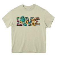 Mossy western gemstone sunflowers serape leopard turquoise love Heavy Core Tee - Artiststas