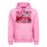 Fuchsia Pink Happy Valentines Day Urban Hoodie - CowhideDigitalArt