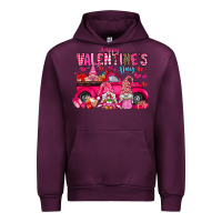 Mauve Wine Happy Valentines Day Urban Hoodie - CowhideDigitalArt