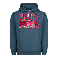 Pigment Midnight Navy Happy Valentines Day Urban Hoodie - CowhideDigitalArt