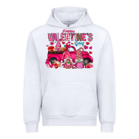 White Happy Valentines Day Urban Hoodie - CowhideDigitalArt