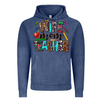 Vintage Denim wife mom teacher Vintage Hoodie - NancyCooperArtShop