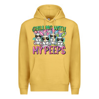 Antique Gold Chilling with my peeps Easter bunnies Premium Hoodie - CowGirlArtShop