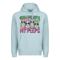 Blue Mist Chilling with my peeps Easter bunnies Premium Hoodie - CowGirlArtShop