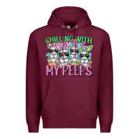 Burgundy Chilling with my peeps Easter bunnies Premium Hoodie - CowGirlArtShop