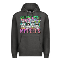Charcoal Heather Chilling with my peeps Easter bunnies Premium Hoodie - CowGirlArtShop