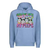 Colony Blue Chilling with my peeps Easter bunnies Premium Hoodie - CowGirlArtShop