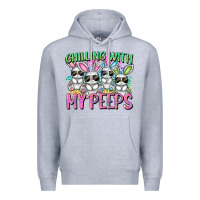 Heather Grey Chilling with my peeps Easter bunnies Premium Hoodie - CowGirlArtShop
