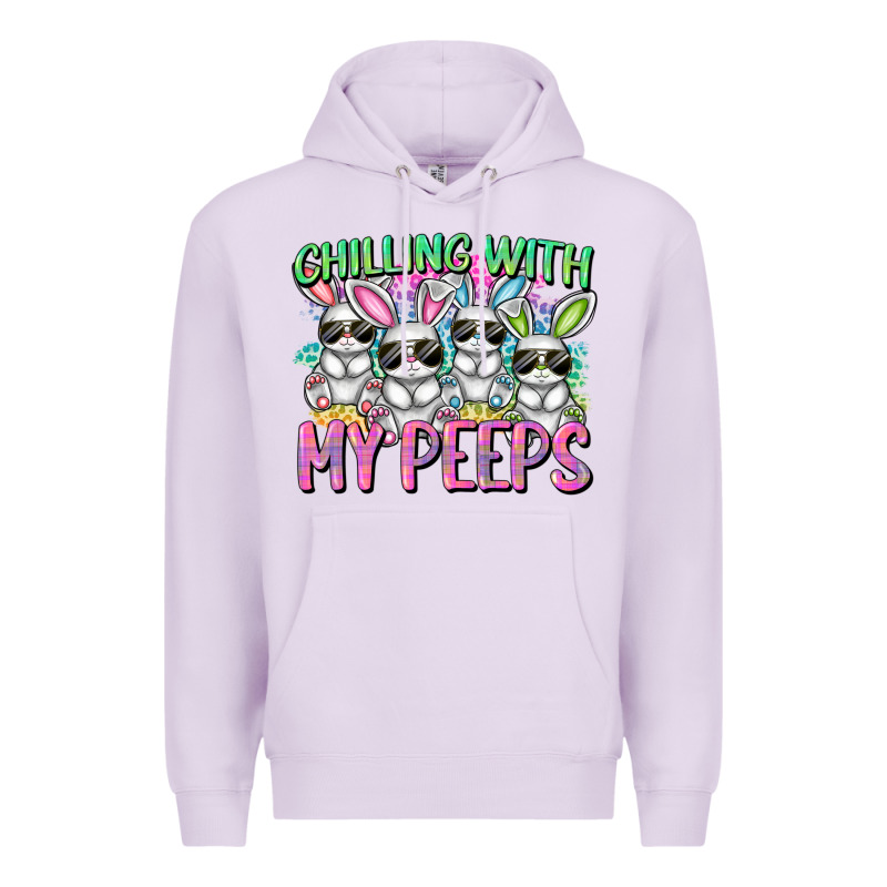 Chilling With My Peeps Easter Bunnies Premium Hoodie by CowGirlArtShop | Teevron