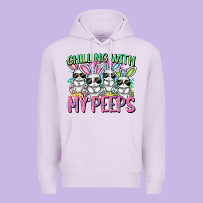 Chilling With My Peeps Easter Bunnies Premium Hoodie Designed By Cowgirlartshop