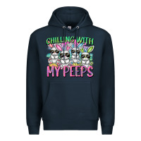 Navy Chilling with my peeps Easter bunnies Premium Hoodie - CowGirlArtShop