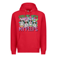 Red Chilling with my peeps Easter bunnies Premium Hoodie - CowGirlArtShop