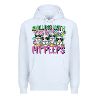 White Chilling with my peeps Easter bunnies Premium Hoodie - CowGirlArtShop