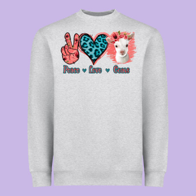 Peace Love Goats Heavyweight Sweatshirt Designed By Bettercallsaul