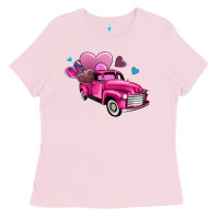Bubblegum Pink truck with hearts Ladies Tee - AdoDesignShop