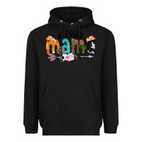 Black Blessed Mama Heavyweight Hoodie - CowCowDesign