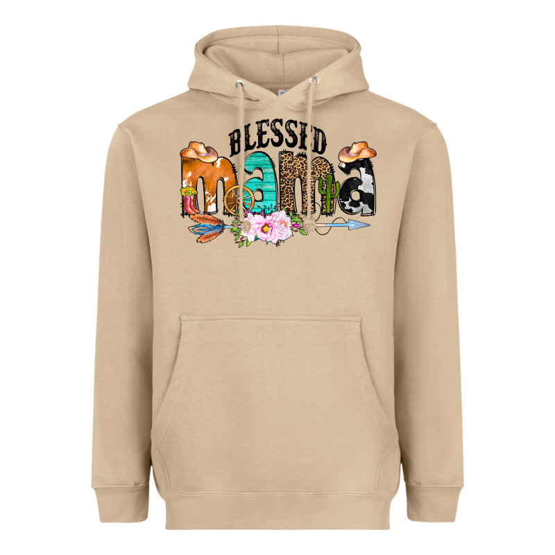 Blessed Mama Heavyweight Hoodie by CowCowDesign | Teevron