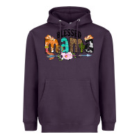 Plum Blessed Mama Heavyweight Hoodie - CowCowDesign