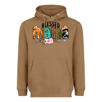 Toasted Coconut Blessed Mama Heavyweight Hoodie - CowCowDesign