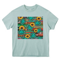 Arona western gemstone sunflowers serape cowhide glitter wooden Heavy Core Tee - Artiststas