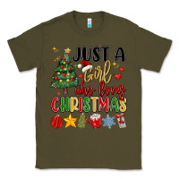 Army Green just a girl who loves christmas Classic Tee - MaliasSmallBusiness