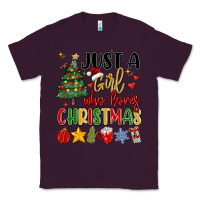Plum just a girl who loves christmas Classic Tee - MaliasSmallBusiness