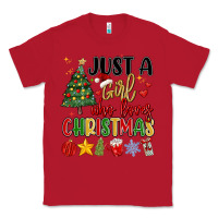 Red just a girl who loves christmas Classic Tee - MaliasSmallBusiness