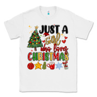 White just a girl who loves christmas Classic Tee - MaliasSmallBusiness