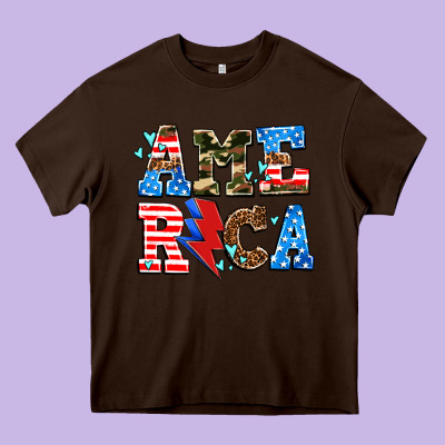 America With Heart Heavy Core Tee Designed By Adodesignshop