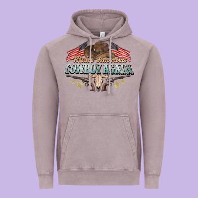 Make America Cowboy Again Vintage Hoodie Designed By Nancycooperartshop