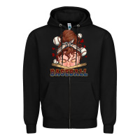 Black Messy bun Baseball Zipper Hoodie - HowdyJamesFarm