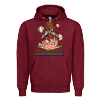 Burgundy Messy bun Baseball Zipper Hoodie - HowdyJamesFarm