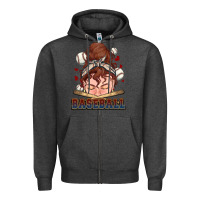 Charcoal Heather Messy bun Baseball Zipper Hoodie - HowdyJamesFarm