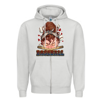 Dove Grey Messy bun Baseball Zipper Hoodie - HowdyJamesFarm