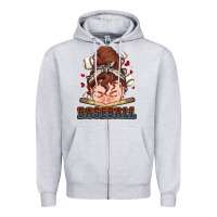 Heather Grey Messy bun Baseball Zipper Hoodie - HowdyJamesFarm