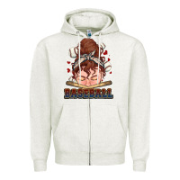 Oatmeal Heather Messy bun Baseball Zipper Hoodie - HowdyJamesFarm