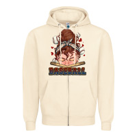 Sandshell Messy bun Baseball Zipper Hoodie - HowdyJamesFarm