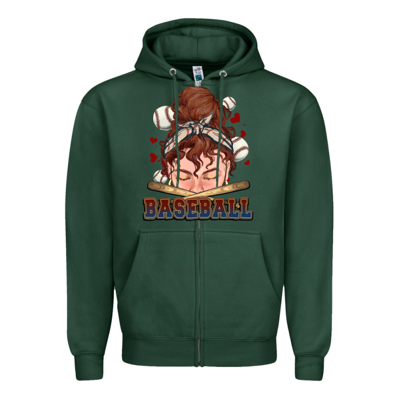 Messy Bun Baseball Zipper Hoodie by HowdyJamesFarm | Teevron