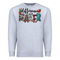Heather Grey difference maker teacher Premium Sweatshirt - OliviaCreatesArt