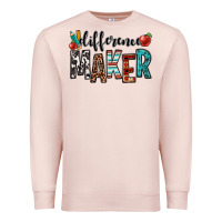 Pale Pink difference maker teacher Premium Sweatshirt - OliviaCreatesArt