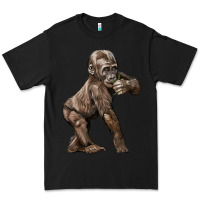Black Baby Gorilla Premium Tee - LillyAllenDesigns