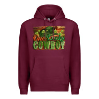 Burgundy One lucky Cowboy St. Patrick's Day Premium Hoodie - CowGirlArtShop