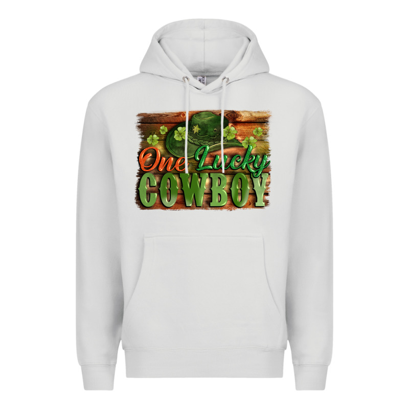 One Lucky Cowboy St. Patrick's Day Premium Hoodie by CowGirlArtShop | Teevron