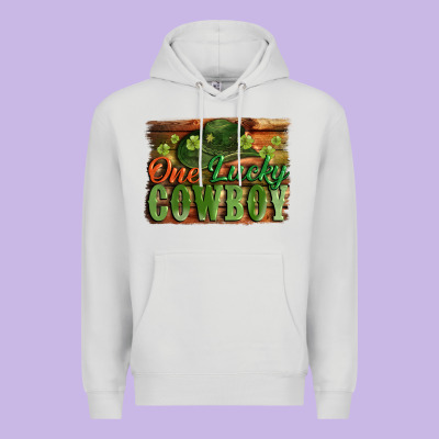One Lucky Cowboy St. Patrick's Day Premium Hoodie Designed By Cowgirlartshop