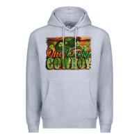 Heather Grey One lucky Cowboy St. Patrick's Day Premium Hoodie - CowGirlArtShop