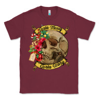 Burgundy Sorta merry sorta scary skull Classic Tee - NancyCooperArtShop
